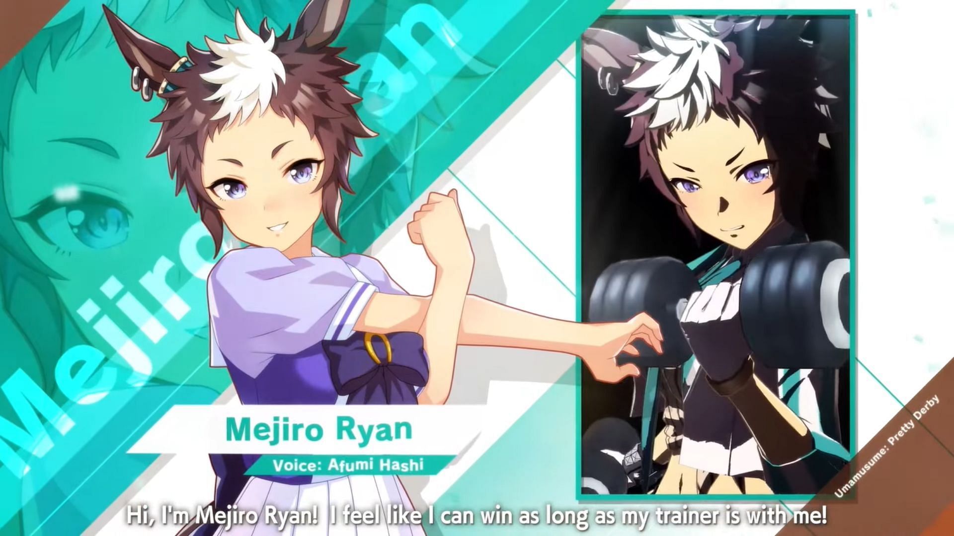 Mejiro Ryan from her introduction clip (Image via Cygames)